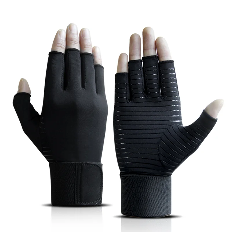 Спортивные Перчатки для фитнеса с открытыми пальцами ремешок на запястье
