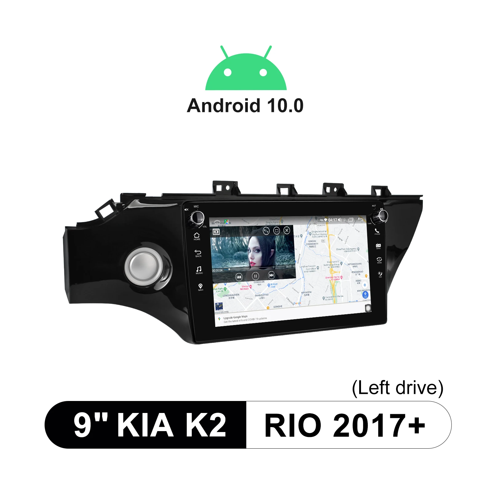 구매 안드로이드 10 자동차 라디오 기아 K2 리오 2017 + 블루투스 9 ''gps 4G 멀티미디어 플레이어 무선 Carplay 지원 스티어링 휠 제어