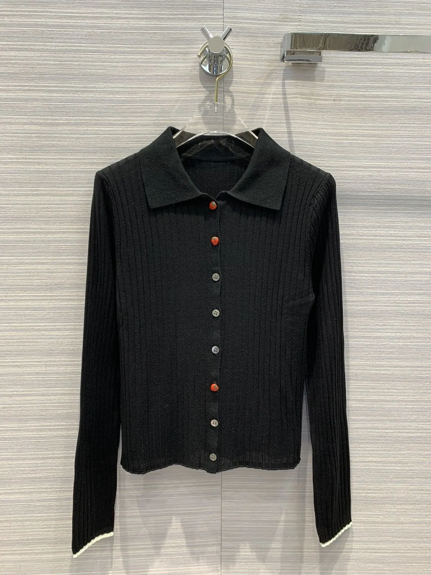 

Женский кашемировый кардиган с длинным рукавом, повседневный однотонный трикотажный кардиган с отложным воротником, 2023