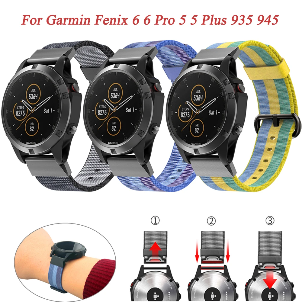 

22mm Nylon Smart Watch Band Straps For Garmin Fenix 6 Pro 5 Plus/instinct Quick Release Bracelet For Approach S60 S62 Wristtband