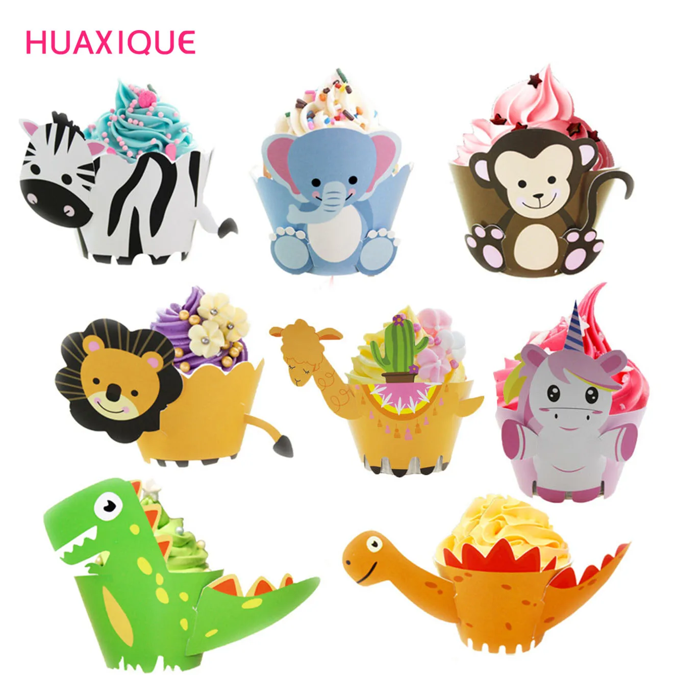 

Cartoon Animal Cake Toppers Birthday Cake Decor Zoo Monkey Lion Jungle Party Cake Toppers Safari Birthday Theme Cupcake Wrappers