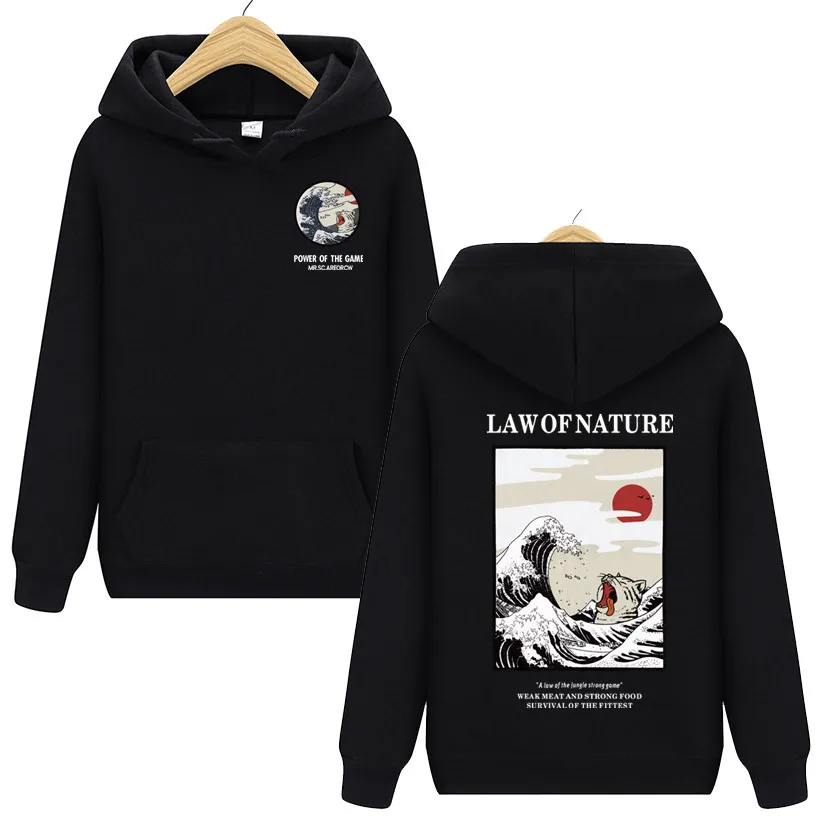 Флисовые Толстовки с вышивкой в японском стиле повседневные свитшоты хип хоп