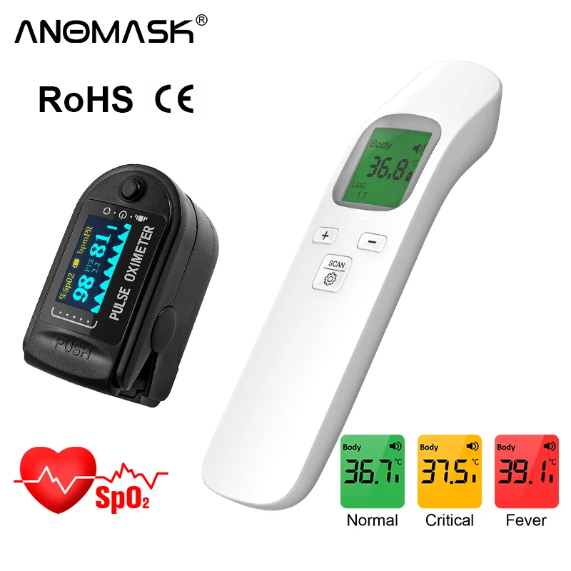 Medical Oximeter Blood Oxygen Saturation Meter Finger SPO2 PR Monitor Health Care Household Digital Fingertip pulse Temperature