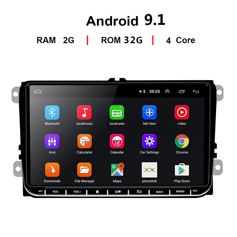 Автомагнитола Andriod 9 1 головное устройство навигация GPS dvd мультимедийный плеер