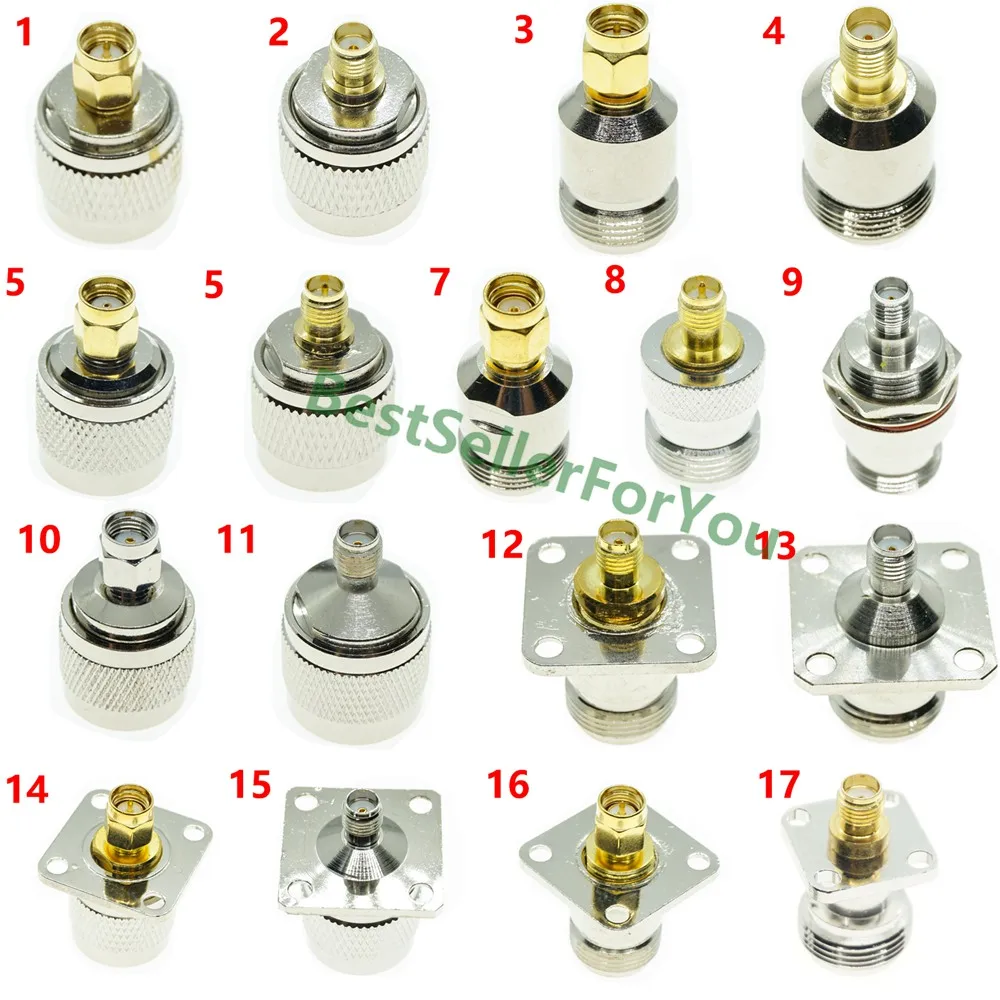 1Pcs N Type Male Female To RP-SMA Connector/SMA Connector Male Female RF Connector Adapter Test Converter