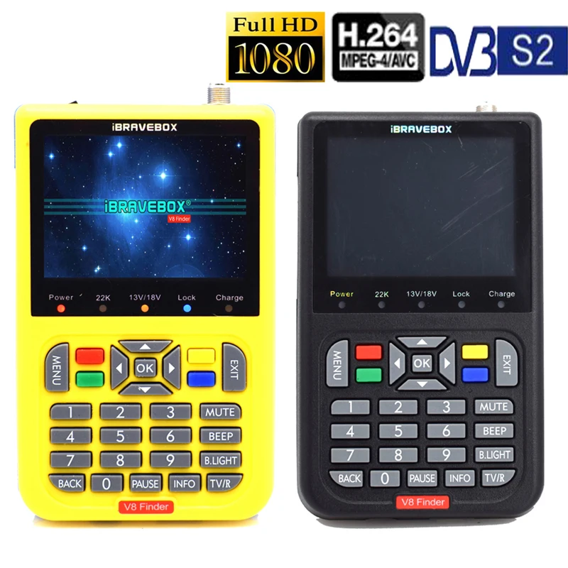 IBRAVEBOX V8 Finder Цифровой спутниковый метр сигнала Full HD DVB S/S2 H.264 с 3 5 дюймов ЖК дисплей