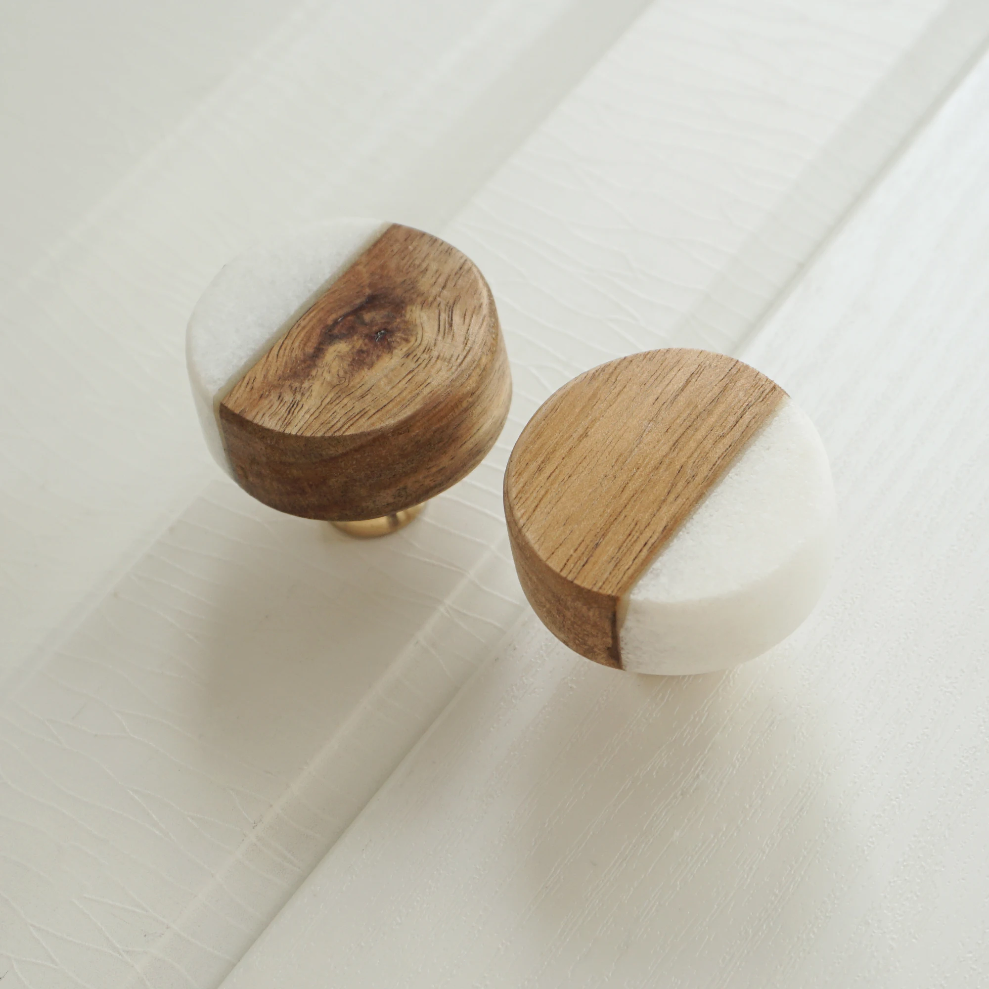 

White Stone Kitchen Cabinet Knob Wooden Drawer Knobs Copper Dressing Table Pulls Round Wardrobe Door Handle Modern Closet Knob