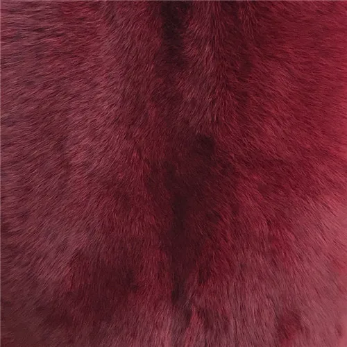 Wine red Пальто с капюшоном из натурального Лисьего меха, Женское зимнее теплое модное короткое пальто из натурального Лисьего меха - Цвет: Wine red