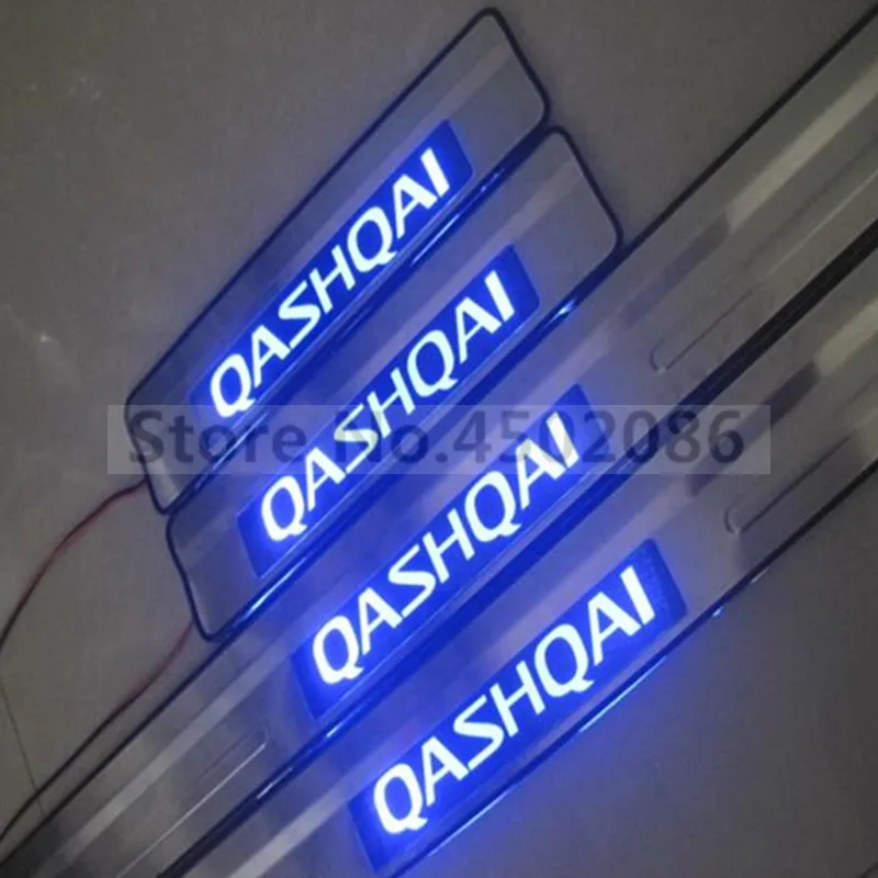 Для Nissan QASHQAI 2008 2009 2010 2011 2012 светодиодный Добро пожаловать педали Накладка порога