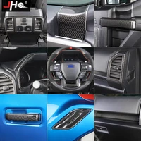 jho real carbon fiber door handle fender vent outlet overlay cover trim for ford f150 2017 2020 raptor 2018 accessories 2019