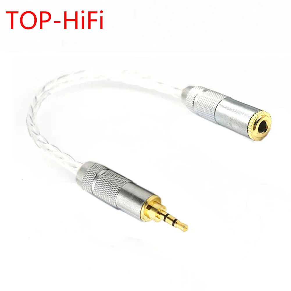 

TOP-HiFi 7n-OCC однокристальный переходник с покрытием 2,5 мм 3-контактный стерео штекер до 3,5 мм стерео гнездо Аудио адаптер Соединительный кабель