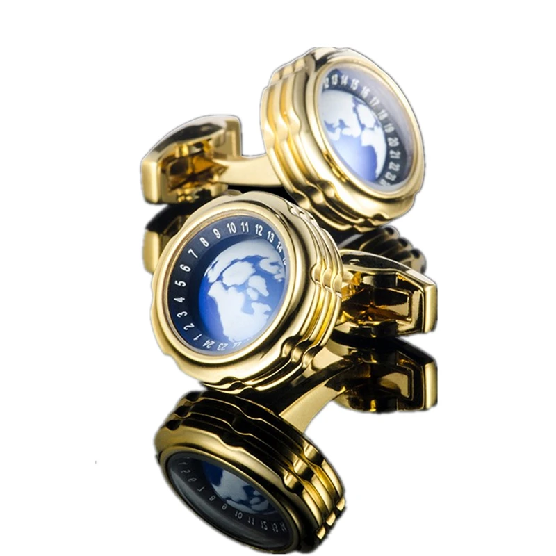 Мужские Запонки Роскошные динамичные изысканные запонки в форме глобуса для