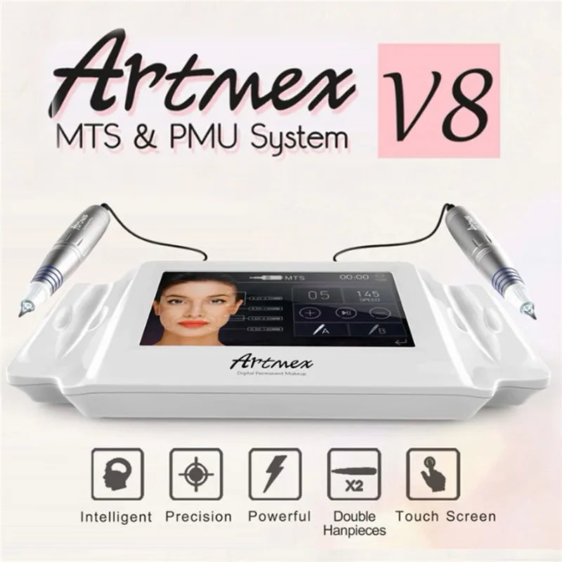 

Машинка для перманентного макияжа Artmex V8, цифровая электрическая машинка для макияжа глаз, бровей, губ, ротационная ручка, система MTS PMU, машин...