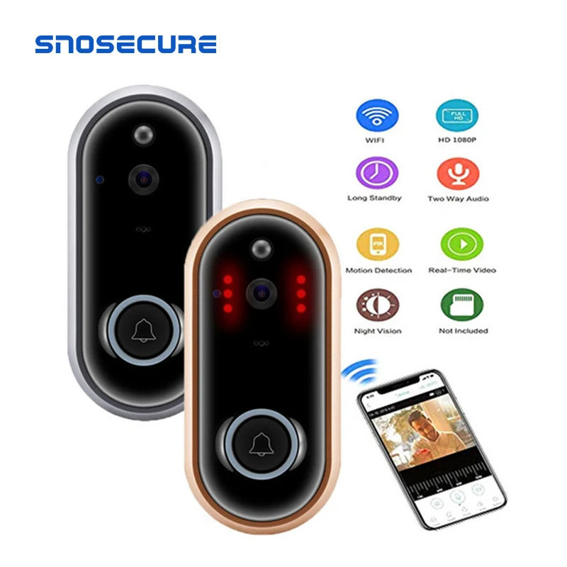 SNOSECURE видеодомофон 1080P камера безопасности домофон двусторонняя аудиосвязь