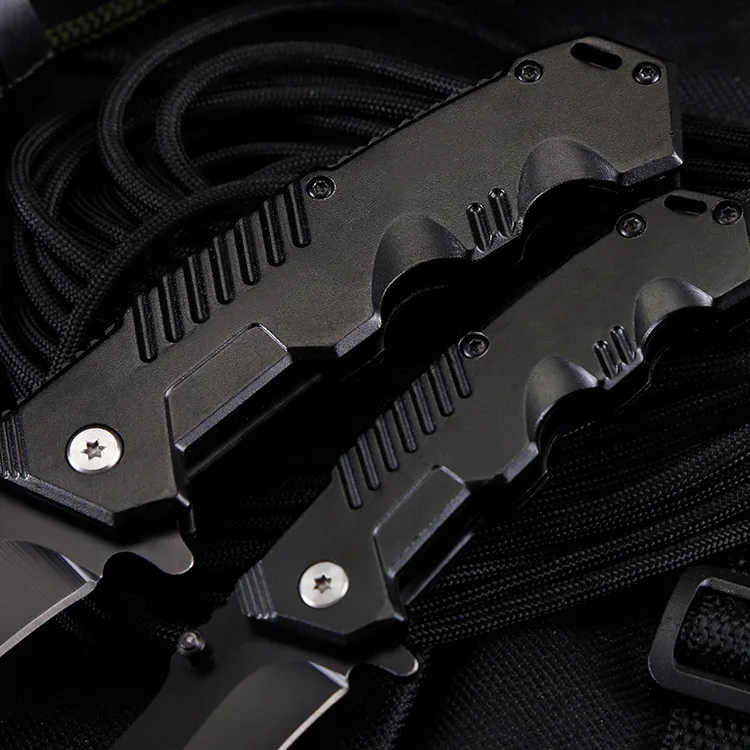 Черный большой складной нож из нержавеющей стали портативный Походный для