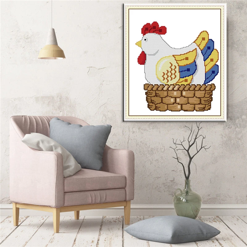 Куриные яйца Joy Sunday вышивка крестиком Печатный холст DMC 11 &amp 14CT сделай сам игла для