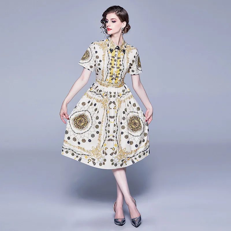 Женское платье с цветочным принтом в этническом стиле европейском и