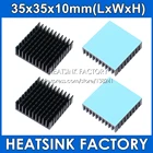 Радиатор, заводской алюминиевый чип-радиатор 35x35x10 мм, 2 шт., термоклейкая двусторонняя клейкая лента для IC, 3D-принтера A4988