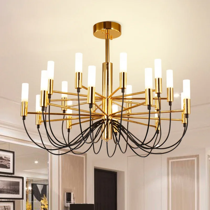 Роскошная люстра для гостиной Золотая светодиодная G9 скандинавский минимализм