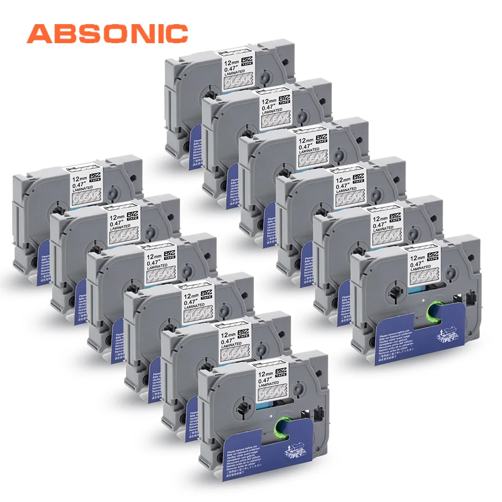 Absonic 12PK TZe 135 12 мм ламинированная лента Белая на прозрачной замене Brother P touch CUBE PT D210