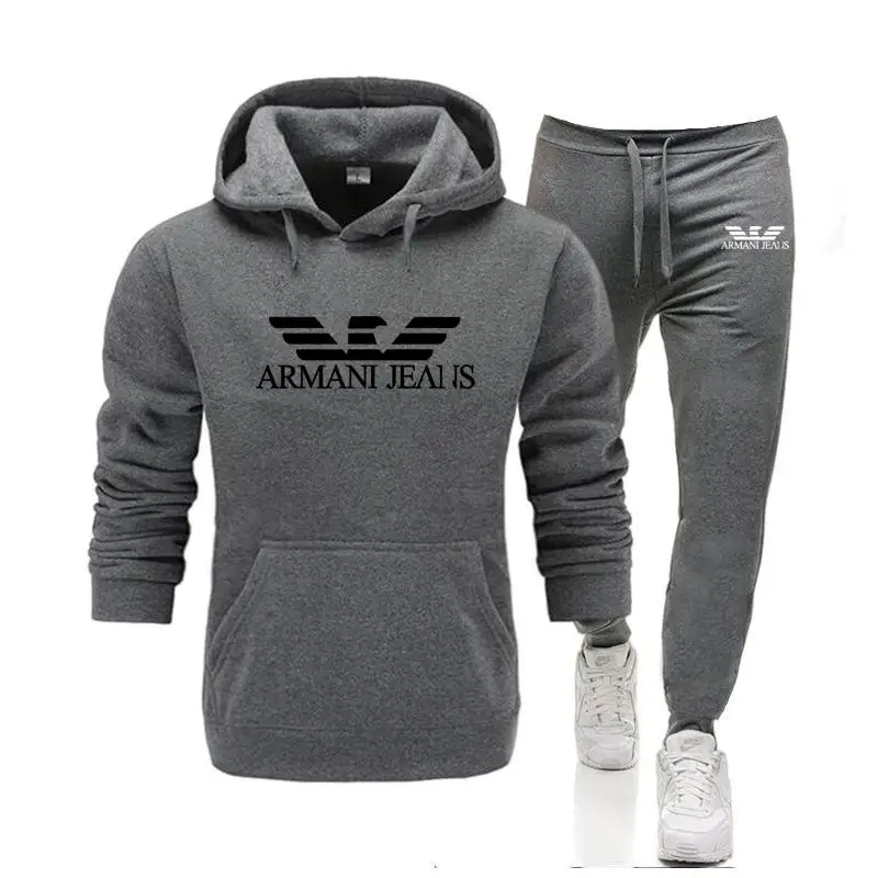 

New brand men's sportswear, running clothes, men's long-sleeved jackets + sports pants, gym clothes, track and field sportwear