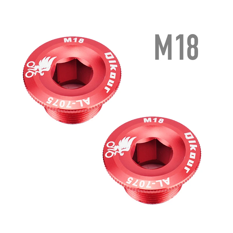 2PCS M18 red 1 шт. зубная пластина крышка шатуна кривошипная крышка M20 M18 M19 M15 MTB шатун для велосипеда алюминиевый BMX дорожный велосипедный фитинг 4 цвета - Цвет: 2PCS M18 red