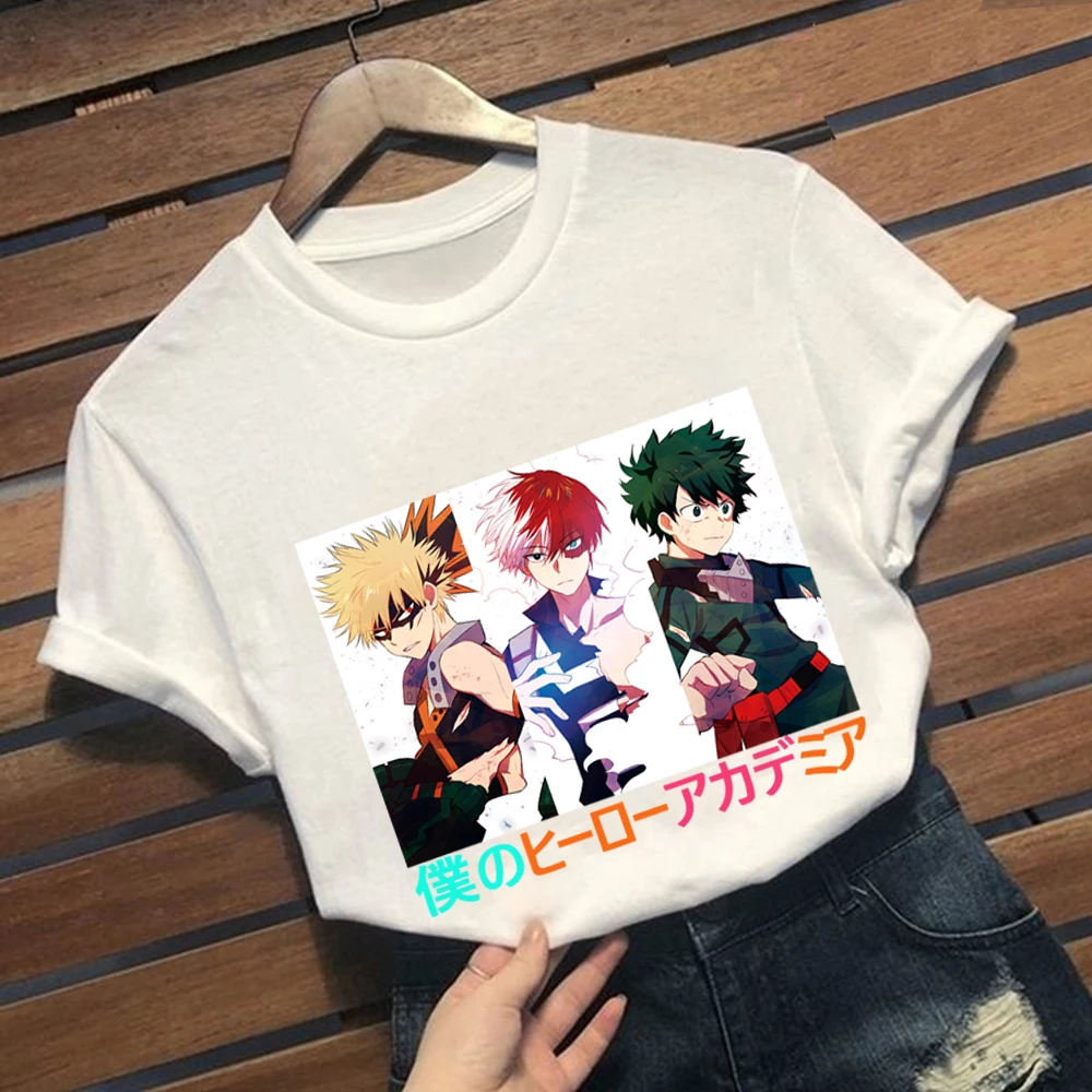 

My Hero Academia Japanese Anime Manga T Shirt New Shoto Todoroki Bakugou Katsuki Deku Nice Loose Graphic T-shirt Men Tee Shirt