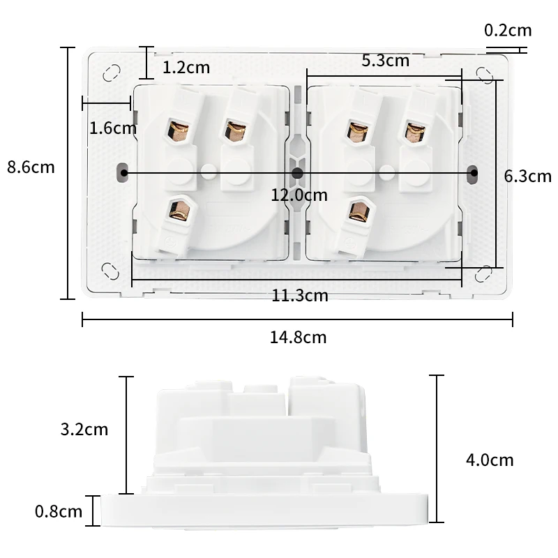 Herepow розетки стеклянные электрические двойные Розетка двойная в сборе с