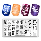 Beautybigbang Сделай Сам штамповочная пластина лозунг язык граффити изображение из нержавеющей стали дизайн ногтей шаблон Трафарет Инструмент фраза-004