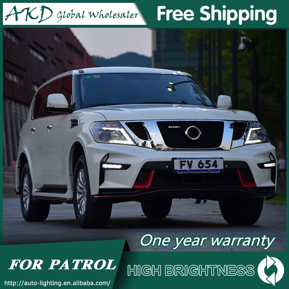 Фары для автомобиля Nissan Patrol Y62 2010- DRL дневные ходовые огни головная лампа светодиодный би ксеноновая лампа Противотуманные фары, аксессуары для автомобиля