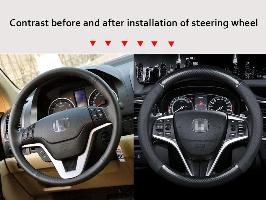 Чехол рулевого колеса автомобиля для Honda CRV Accord Civic XRV FIT ODYSSEY ridgeline crosstour Vezel City Vezel углеродное волокно спортивный