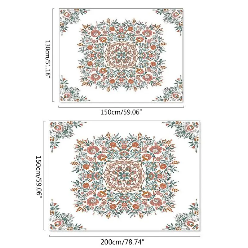 

Bohemian Style Retro Floral Printed Tapestry Wall Hanging Blanket Beach Towel 67JB