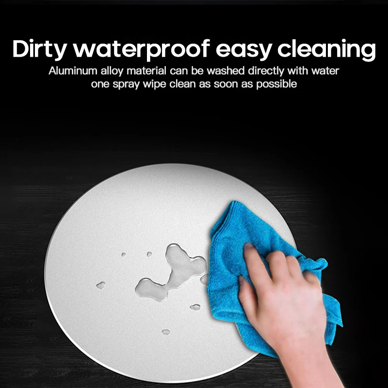 

New Round Aluminum Alloy Mouse Pad Soft Mat For Game Computer Cap Desk Mat Pads Non-Slip Rubbe PC Waterproof Office MousePad