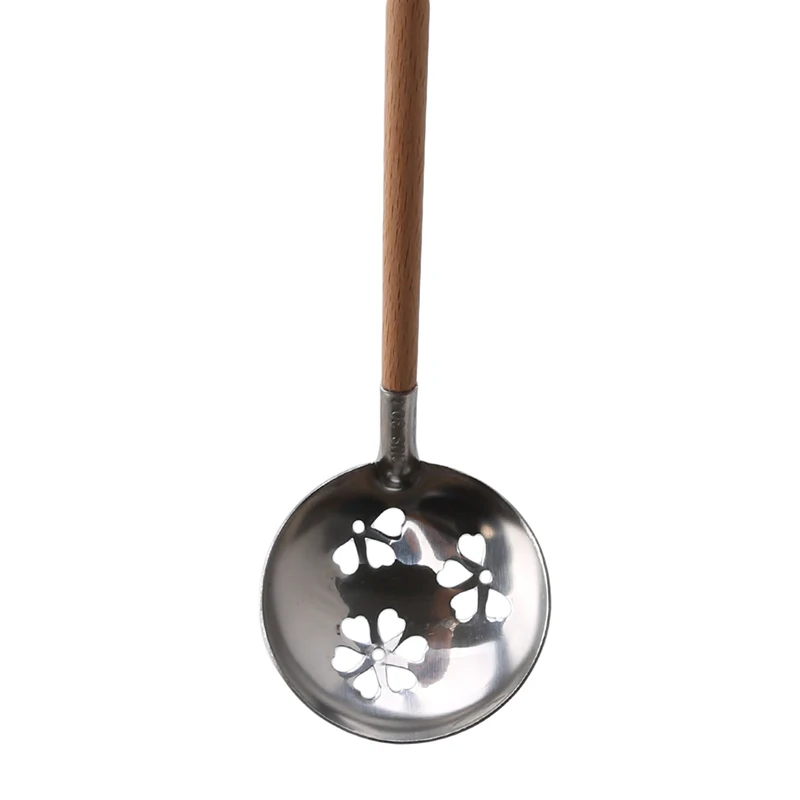 Дуршлаг Из Нержавеющей Стали ложка для супа фильтр десерт деревянная длинная