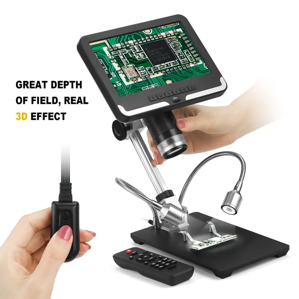 AD206 7 дюймов ЖК-дисплей Экран 2.0MP 200X Цифровые микроскопы производственного