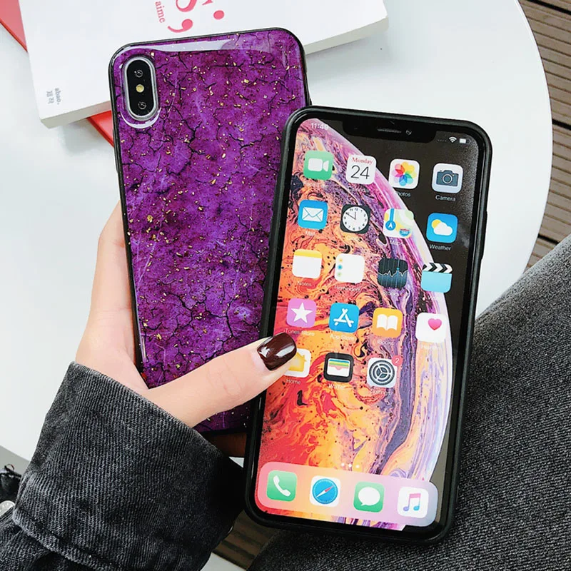 Блестящий Мягкий чехол из ТПУ с золотой фольгой и мрамором для Huawei Y7 Pro Y9 Y6 Prime Y5 Honor 10 Lite 20 9X 7C 8X 8C P Smart Z
