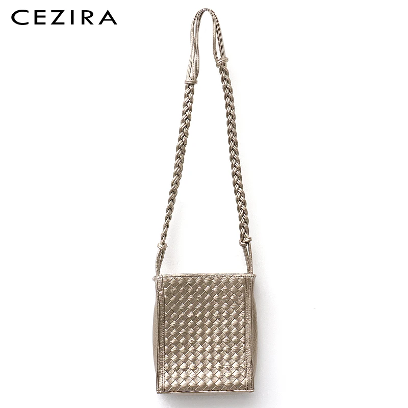 CEZIRA модная женская сумка из искусственной кожи ручной работы плетеная