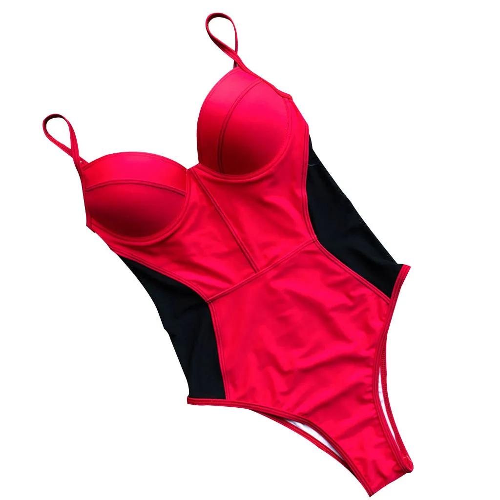 Женский летний пляжный купальник бикини сетчатый лоскутный черный красный белый