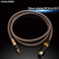 silver plated rca lotus to cannon male and female cannon to lotus av amplifier mixer audio cable