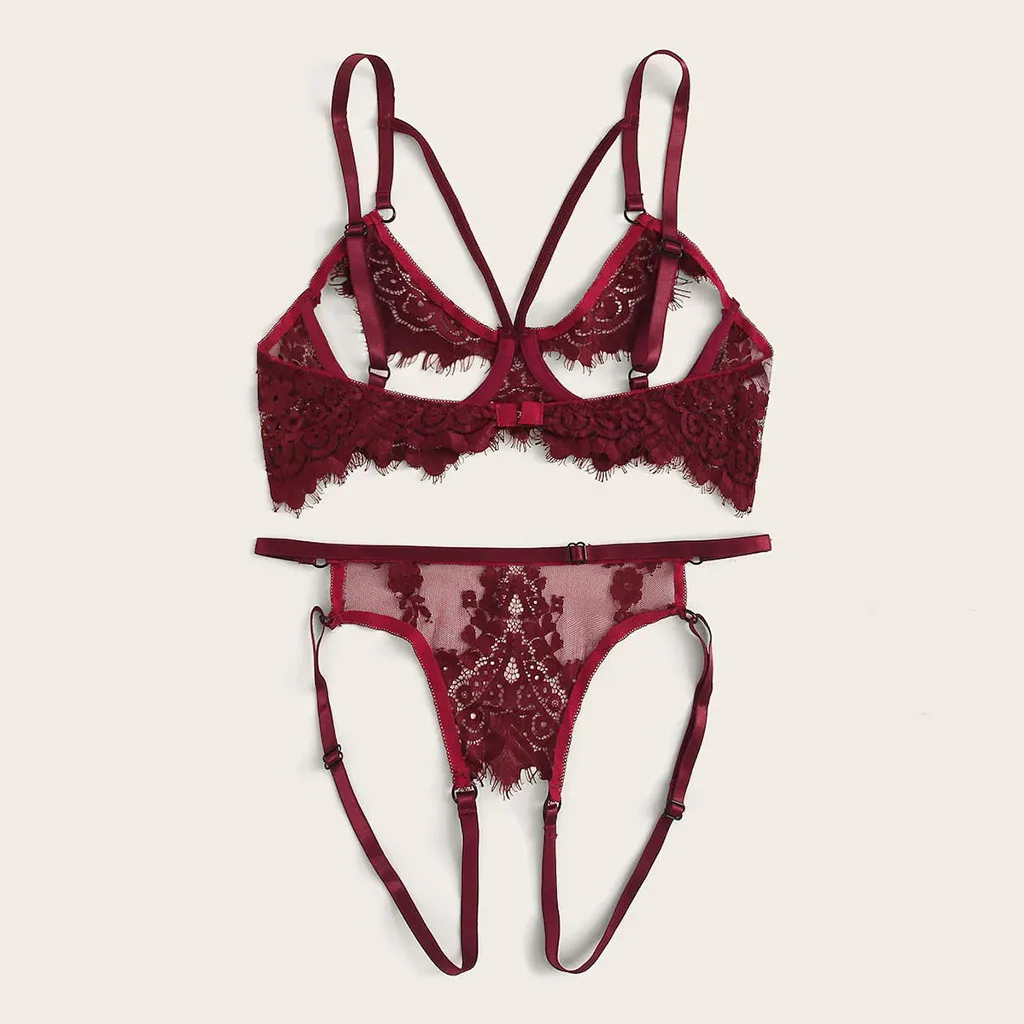 Эротическое сексуальное нижнее белье комплект женского белья Babydoll кружевной