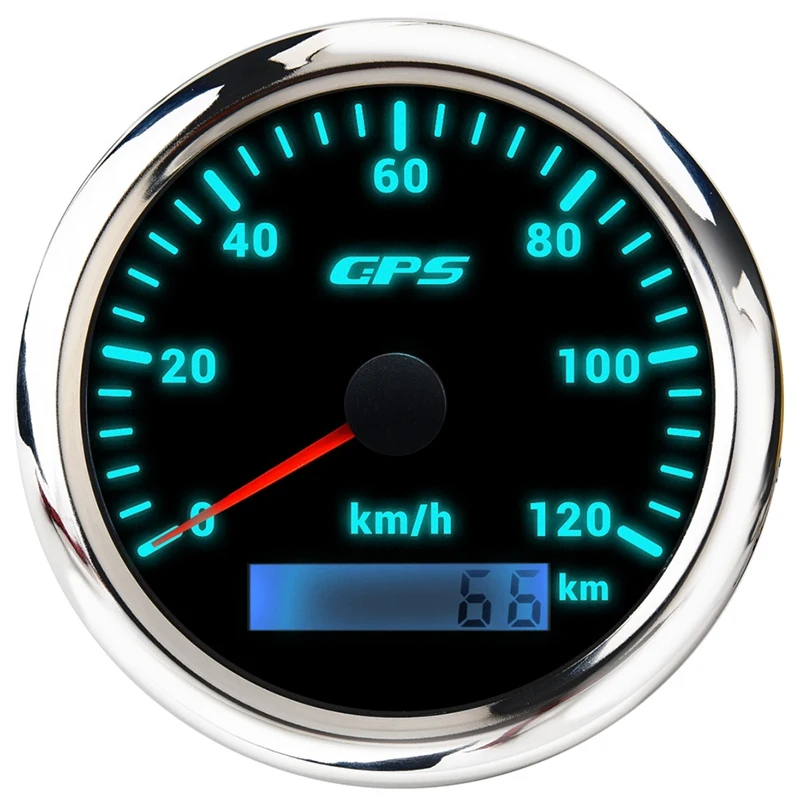 85MM GPS Marine Speedometer 0-120KM/H 7-Color Backlight Digital Odometer For Yachts Boats |