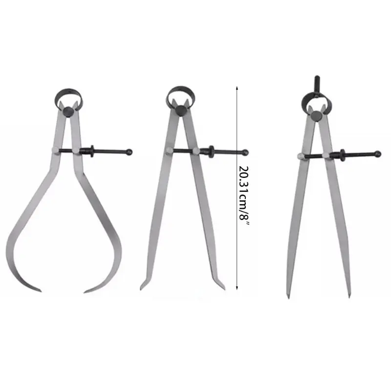 

Spring Inside Outside Divider Caliper Set Measures 8 inch Machinist Tools 3-pack, 220mm Leg Length