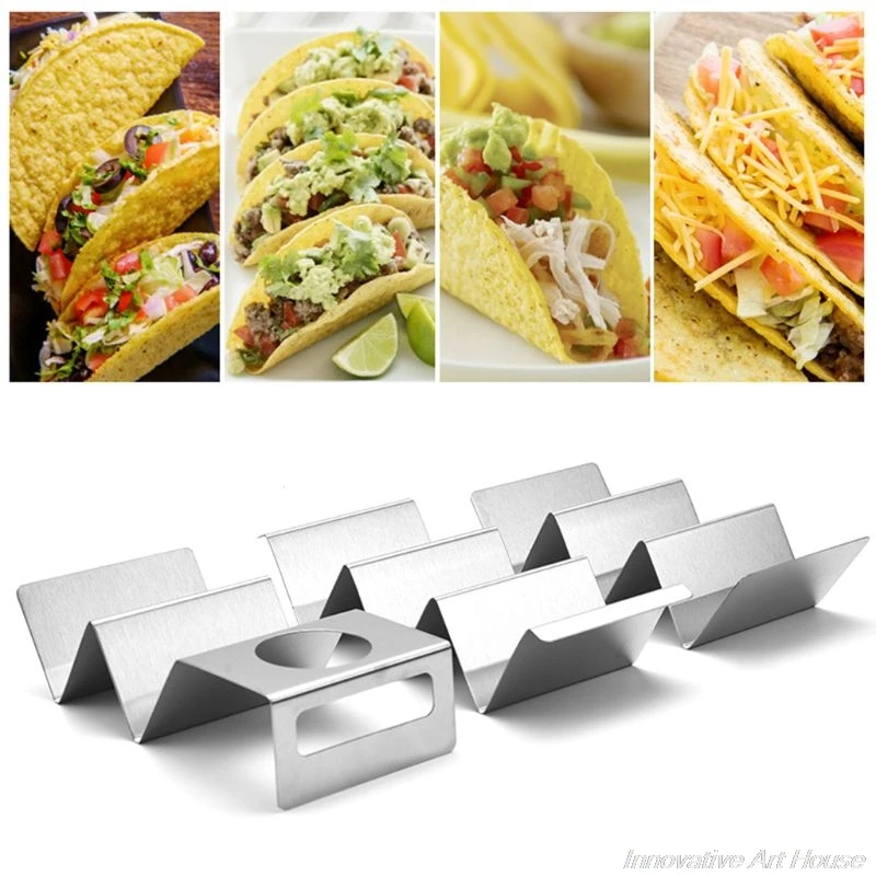 

Taco Holder Stands Stainless Steel with Easy-Access Handle, Oven, Grill, and Dishwasher Safe, Smooth Edge D30 20 Dropshipping