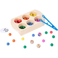 baby montessori color sorting board games sensory toys clip beads fine motor skills children montessori educational wooden toys