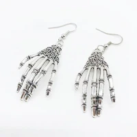 new trend creative skeleton palm earrings silver skeleton palm personality earrings women must earrings gifts