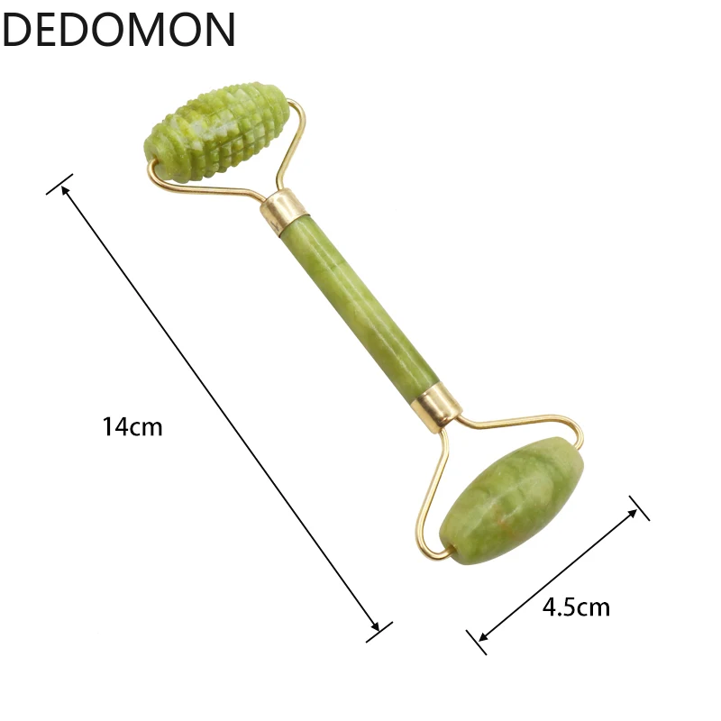 1 шт Двойная Головка зеленый нефритовый валик эллиптический массажер для глаз
