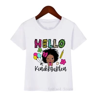 hello kindergarten cute little melanin print black girt t shirt funny kids graphic t shirts child summer top autumn basic tshirt