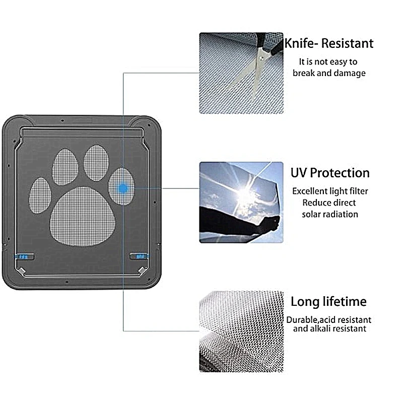 Дверь для домашних животных безопасная запирающаяся магнитная защита на