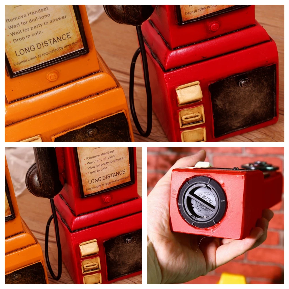 Antique Phone Styling Piggy Bank Vintage Booth Figurine Call Telephone KYY9004 | Дом и сад