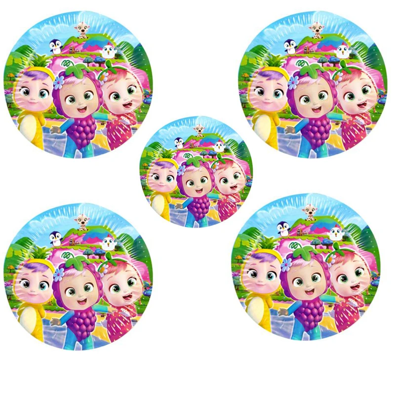 

Events Party Tableware Decoration Happy Baby Shower Crying Baby Theme plates Kids Favors Birthday Party Supplies 100pcs/lot